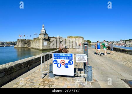 Frankreich, Finistere, Concarneau, Ville in der Nähe (ummauerte Stadt), Covid 19 oder Coronavirus-Sperre, während der COVID 19-Krise im Mai 2020 Stockfoto