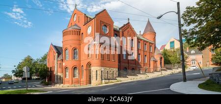 Blick auf die Kirche, St. Johns, Avalon Peninsula, Neufundland Stockfoto