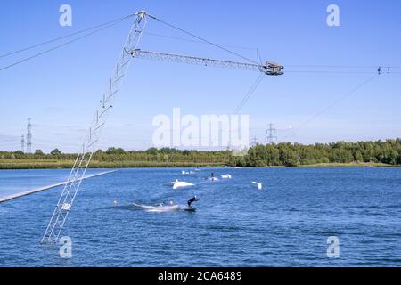 Seilbahn im Stadtpark Norderstedt, Deutschland Stockfoto