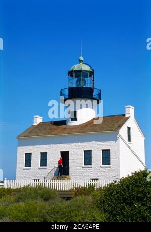 Blick auf Old Point Loma Lighthouse, San Diego, Kalifornien, USA Stockfoto