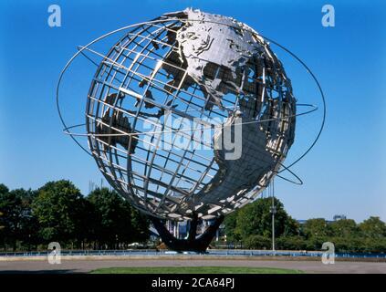 Blick auf Unisphere, NY Worlds Fair, Flushing Meadow, New York, USA Stockfoto