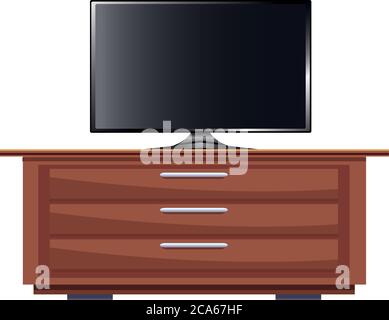 Computer Monitor Display in Schublade Holz Vektor Illustration Design Stock Vektor