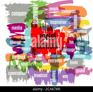 Social Network Konzept, Vektor-Illustration, mit Striche Stock Vektor