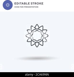 Chakra-Symbolvektor, gefülltes flaches Zeichen, solides Piktogramm isoliert auf Weiß, Logo-Illustration. Chakra-Symbol für die Präsentation. Stock Vektor