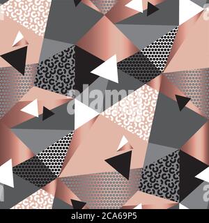 Premium Gold abstrakte Geometrie nahtlose Muster für Hintergrund, Wrap, Stoff, Textil, Wrap, Oberfläche, Web-und Print-Design. Geometrische Vintage 90er st Stock Vektor