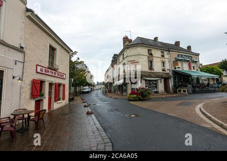 Au Bon Vin De Touraine, Rue Balzac, Azay-le-Rideau, Indre-et-Loire, Frankreich. Stockfoto