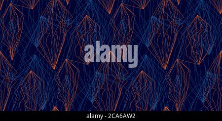 Abstraktes Konzept Urban Light Lines Nahtloses Muster für Hintergrund, Stoff, Textil, Wrap, Oberfläche, Web und Print-Design. Futuristischer Sport-Style geome Stock Vektor