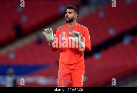 Brentford Torwart David Raya Martin während des Sky Bet Championship Play Off Finals im Wembley Stadium, London. Stockfoto