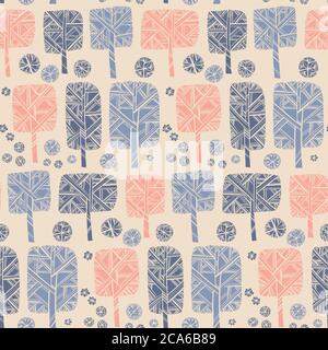 Auflage Stil elegante Winter Baum Silhouette nahtlose Muster für Hintergrund, Wrap, Stoff, Textil, Wrap, Oberfläche, Print-Design. Nordischer Lakonenbaum p Stock Vektor