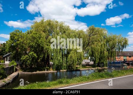 Kanalszene in Shardlow, Derbyshire, Großbritannien Stockfoto