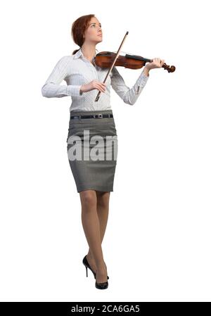 Geschäftsfrau spielen Violine Stockfoto