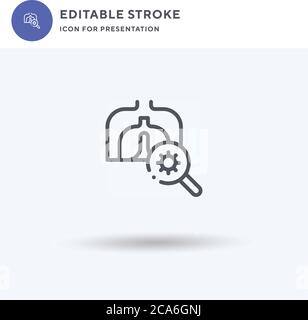 Infizierte Lungen Symbolvektor, gefülltes flaches Zeichen, solides Piktogramm isoliert auf weiß, Logo-Illustration. Symbol für infizierte Lungen zur Präsentation. Stock Vektor