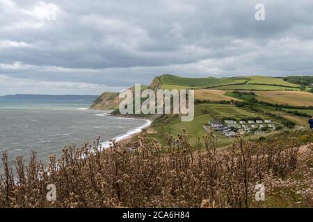 Landschaftsfoto von Thorncombe Beacon an der Jurassic Küste in Dorset Stockfoto