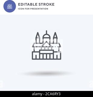 Royal Albert Hall Symbolvektor, gefülltes flaches Schild, solides Piktogramm isoliert auf weiß, Logo-Illustration. Royal Albert Hall Ikone für Präsentation. Stock Vektor