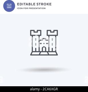Windsor Castle Symbolvektor, gefüllt flaches Zeichen, solides Piktogramm isoliert auf weiß, Logo-Illustration. Windsor Castle Ikone zur Präsentation. Stock Vektor