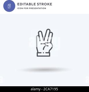 Vulcan Salute Icon Vektor, gefülltes flaches Zeichen, solides Piktogramm isoliert auf weiß, Logo Illustration. Vulcan Salute Symbol für Präsentation. Stock Vektor