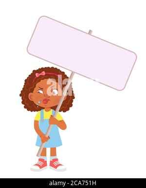 Afrikanisches Mädchen mit Banner. Illustration Stockfoto