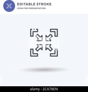 Symbolvektor minimieren, gefülltes flaches Zeichen, solides Piktogramm isoliert auf weiß, Logo-Illustration. Symbol für Präsentation minimieren. Stock Vektor