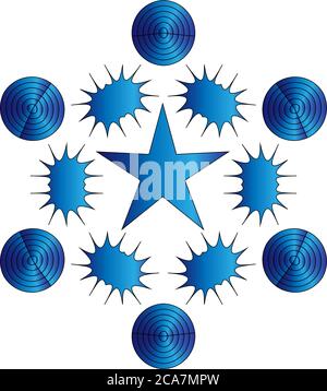 Bunte Reihe von geometrischen Formen, platonische Volumenkörper, Vektor-Illustration Stock Vektor