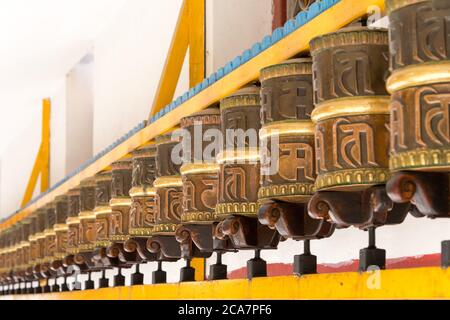 Manali, Indien - Himalayan Buddhist Society Manali. Ein berühmter tibetischer buddhistischer Tempel in Manali, Himachal Pradesh, Indien. Stockfoto
