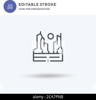 Canyon Icon Vektor, gefülltes flaches Schild, solides Piktogramm isoliert auf weiß, Logo Illustration. Canyon Symbol für Präsentation. Stock Vektor