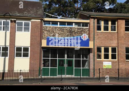 Arthur Phillip High School in der Macquarie Street, Parramatta im Westen von Sydney, NSW, Australien Stockfoto