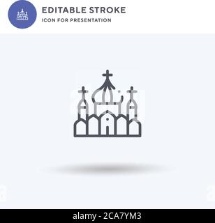 Timisoara Orthodoxe Kathedrale Ikone Vektor, gefüllt flaches Zeichen, solides Piktogramm isoliert auf weiß, Logo-Illustration. Timisoara Orthodoxe Kathedrale Ikone fo Stock Vektor