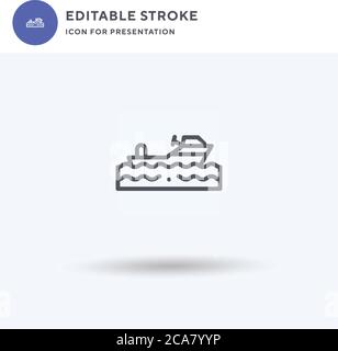 Speedboat-Symbolvektor, gefülltes flaches Schild, solides Piktogramm isoliert auf Weiß, Logo-Illustration. Speedboat-Symbol für die Präsentation. Stock Vektor