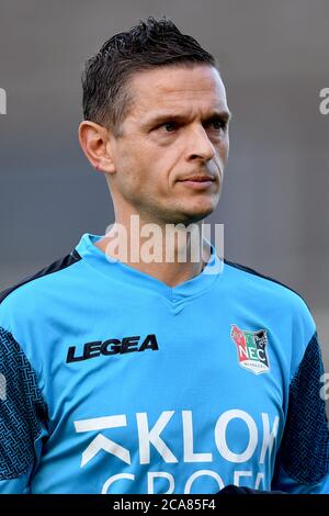 Groesbeek, Niederlande. August 2020. GROESBEEK 04-08-2020, Fußball, Sportpark Zuid, freundlich, Saison 2020-2021, NEC-Trainer Rogier Meijer während des Spiels De Treffers - NEC 0-2 Credit: Pro Shots/Alamy Live News Stockfoto