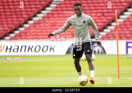 Kopenhagen, Dänemark. August 2020. Mohamed Daramy vom FC Kopenhagen bei einem offenen Training vor dem Europa League Spiel zwischen dem FC Kopenhagen und Istanbul Basaksehir im Telia Parken in Kopenhagen. (Foto Kredit: Gonzales Foto/Alamy Live News Stockfoto