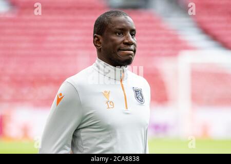 Kopenhagen, Dänemark. August 2020. Demba Ba von Istanbul Basaksehir Manager gesehen während eines offenen Trainings vor dem Europa League Spiel zwischen FC Kopenhagen und Istanbul Basaksehir in Telia Parken in Kopenhagen. (Foto Kredit: Gonzales Foto/Alamy Live News Stockfoto