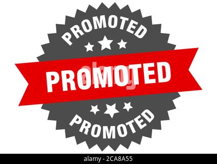 Gefördert rund isoliert Band Label. Gefördert Zeichen Stock Vektor