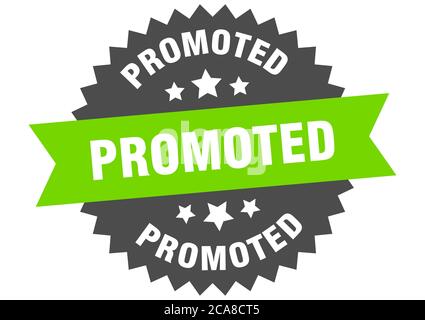 Gefördert rund isoliert Band Label. Gefördert Zeichen Stock Vektor