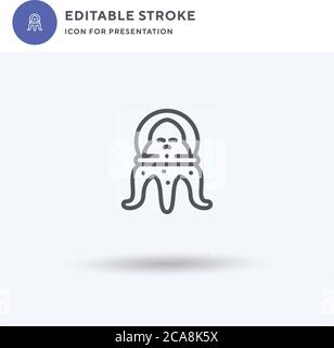 Alien Icon Vektor, gefüllt flache Zeichen, solide Piktogramm isoliert auf weiß, Logo-Illustration. Alien-Symbol für Präsentation. Stock Vektor