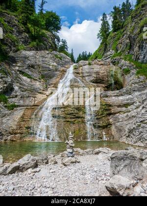 Glasbach Wasserfall in Bayern Stockfoto