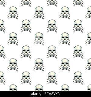 Schädel Knochen Tattoo mit Knochen Kunst Muster Vektor Illustration Design Stock Vektor