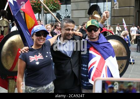 Holen Sie sich die Rallye Australien zurück. Im Bild: Danny Nalliah, Rise Up Australia Party. Stockfoto