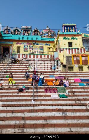 Gauri Kedareshwar Tempel, Kedar Ghat, Varanasi, Uttar Pradesh, Indien, Asien Stockfoto