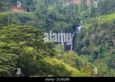 Ramboda Falls, Ramboda, Nuwara Eliya, Zentralprovinz, Sri Lanka, Asien Stockfoto