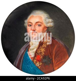 Ludwig XVI. (1754-1793), König von Frankreich, Porträtminiatur von Antoine François Callet, 1790 Stockfoto