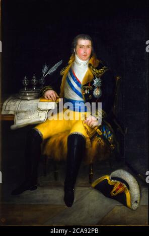 Manuel Godoy (1767-1851), Prinz des Friedens, erster Staatssekretär, Spanien, Porträtmalerei von Antonio Carnicero, 1807-1808 Stockfoto