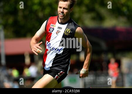 Benalla Victoria 14. März 2020. Benalla Saints / Wangaratta Elstern. Benallas Stephen Murray. Stockfoto