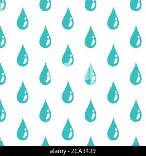 Wassertropfen nahtlose Doodle-Muster, Vektor-Illustration Stock Vektor