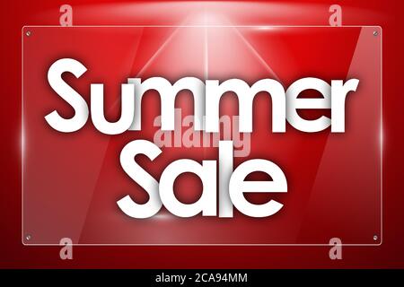 Summer Sale Wort in farbigen Rechtecken Hintergrund Stockfoto