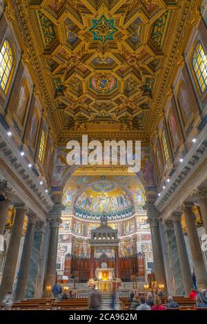 Basilika unserer Lieben Frau in Trastevere (Basilica di Santa Maria in Trastevere), Trastevere, Rom, Latium, Italien, Europa Stockfoto
