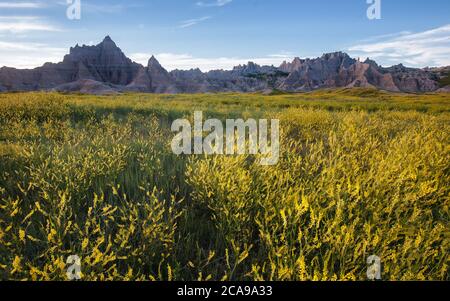 Badlands National Park: Blick von der Cedar Pass Lodge Stockfoto