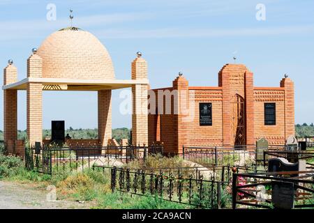 Muslimischen Friedhof, Sati Dorf, Tien-Shan-Gebirge, Kasachstan Stockfoto