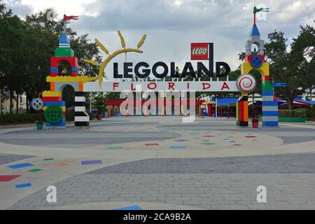 ORLANDO, FL-20 JUNI 2020- Blick auf den Legoland Florida Resort Themenpark in Orlando, Florida. Stockfoto