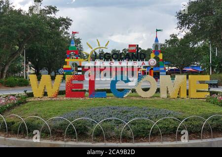 ORLANDO, FL-20 JUNI 2020- Blick auf den Legoland Florida Resort Themenpark in Orlando, Florida. Stockfoto