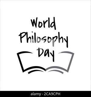 Handgezeichneter Schriftzug des World Philosophy Day Design Vektor Grafik Konzept Stock Vektor